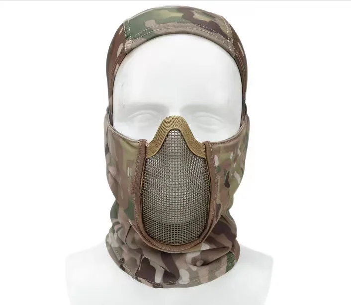 Tactical Headwear Mask CS Field Shooting Game Steel Mesh Full Face Polyester Material Training Mask War Game Soft  Mask