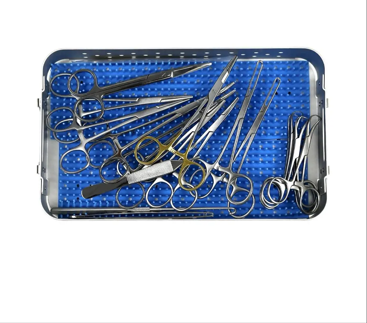 Clamp Surgical Hemostatic Forceps Operating Scissors Holding Forceps Instruments Veterinary Soft Tissue Instrument Set