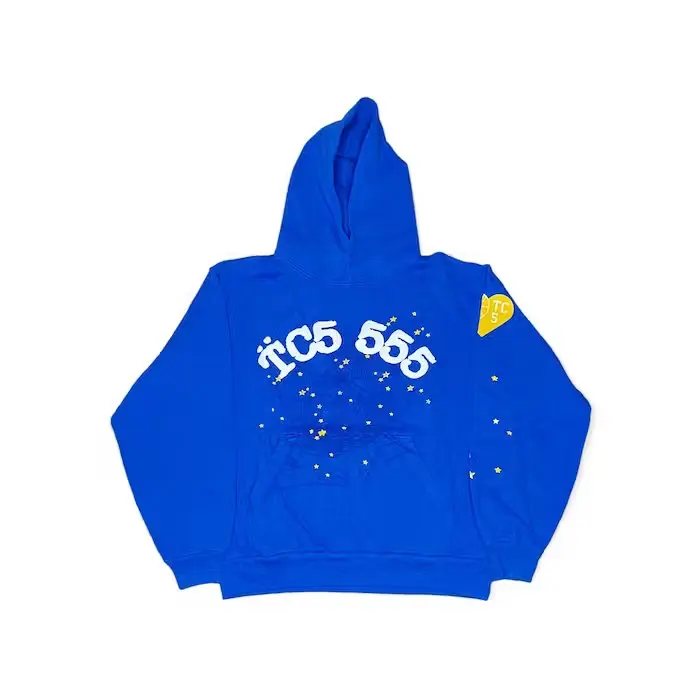 Custom High Quality Puff Logo Printed Sp5er Hoodie Unisex Logo Oversized Hoodie For Men 2023