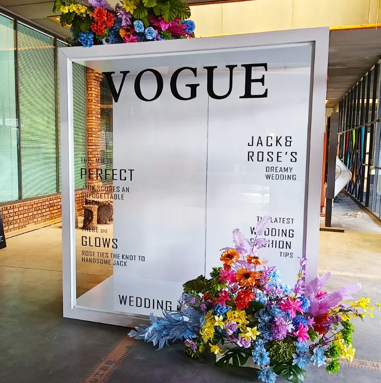 Magazine photo kiosk Background box Fashion photo kiosk with LED lights