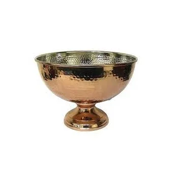 Unique Handcrafted Copper Champagne Punch Bowl Manufacturer Custom Bar Accessories Steel Punch Bowl