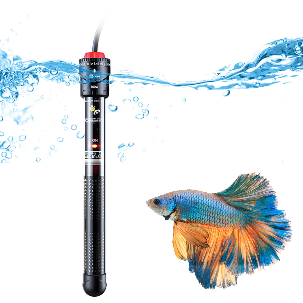 Yee Thicken Quartz Fish Tank Heater Rod 50-500W Power Inline Aquarium Heater With Rotating Fixed Precise Temperature