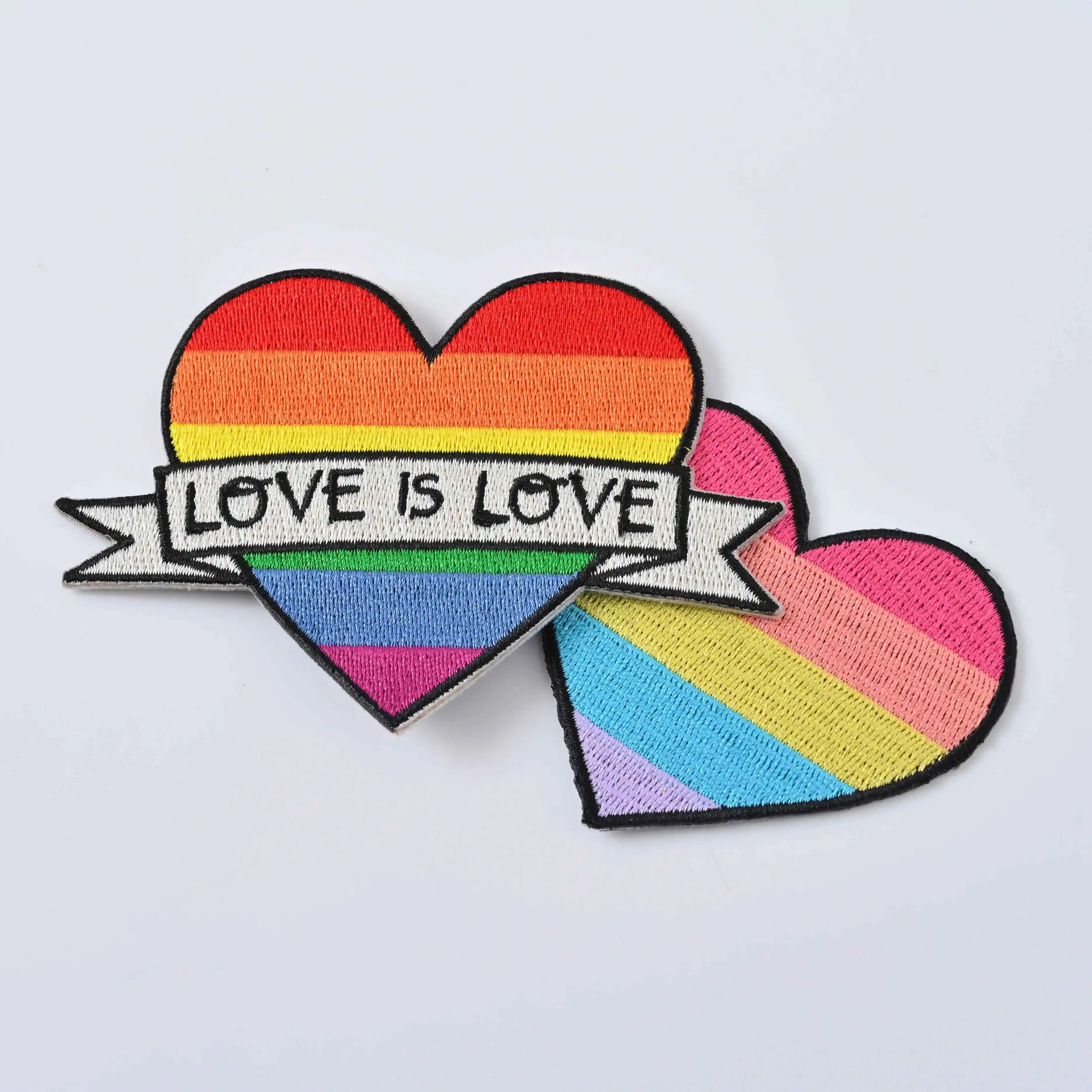 Custom Logo Brand Iron On Sew On Colorful Chenille Patches 3D Full Embroidered Patch for Children Clothes twill fabric Patches