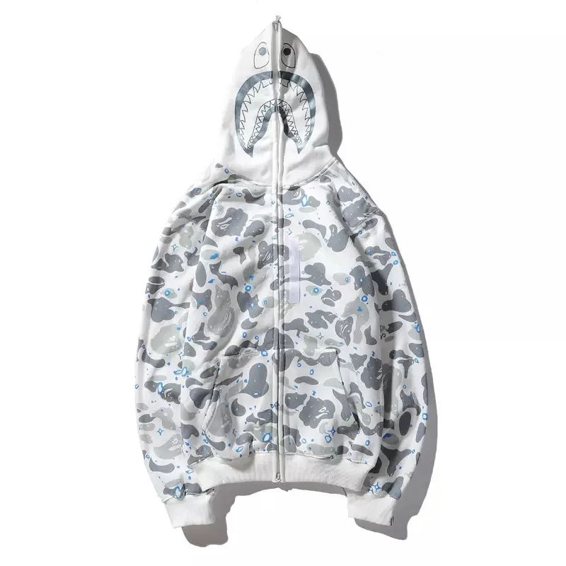 100% cotton unisex cut and sew hoodie jacket full face rhinestone puff print custom full zip up hoodie