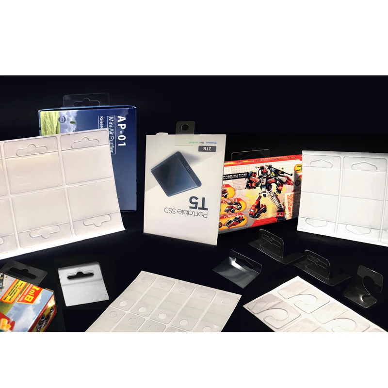 PET Adhesive Hang Tabs for Store Retail