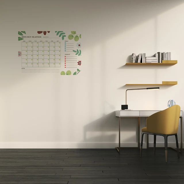 Dry Erase Monthly Planner Organizer Model-3 Reusable Durable Polystyrene Material Holds The Surface With Static Electricity