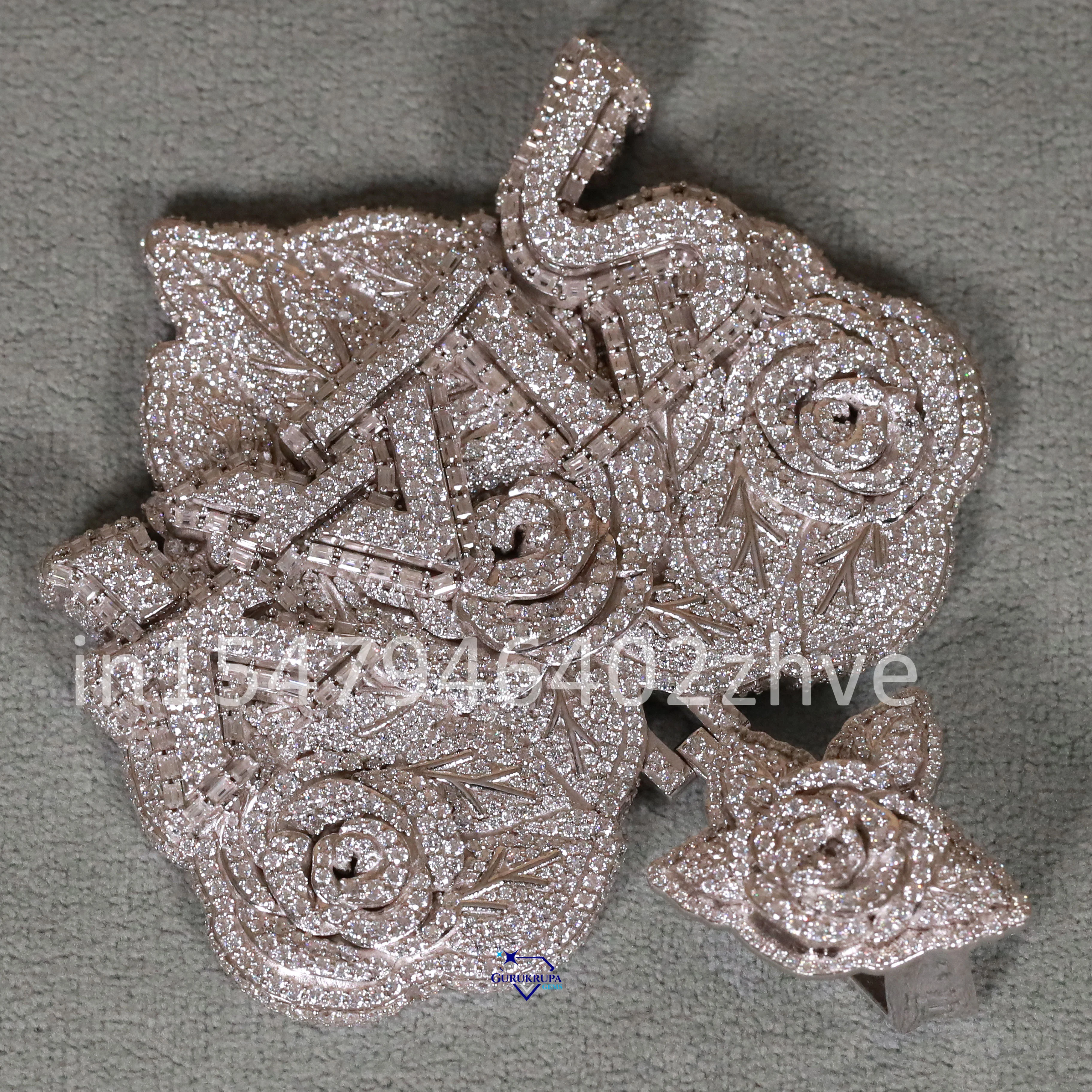 Latest 14kt White Gold Lab Grown Diamond Pendants for Men Enhanced VVS Clarity Stylish Hip-Hop Jewelry Made from Sterling Silver