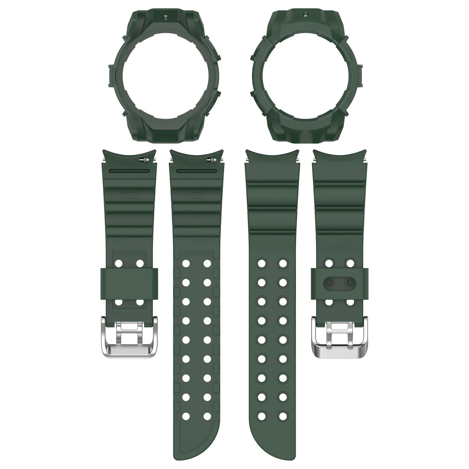 COOLYEP  40mm 44mm watch Strap Samsung watch 6 armor case strap set silicone watch band For Samsung Galaxy 6 Strap