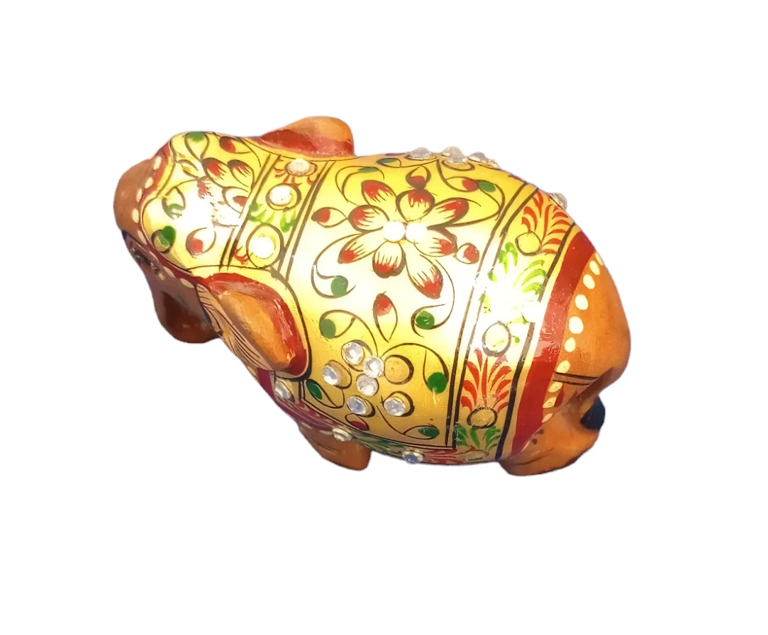 Лучшее качество ручной работы красивое украшение для дома и сада деревянная полимерная статуэтка индийского слона цветная краска