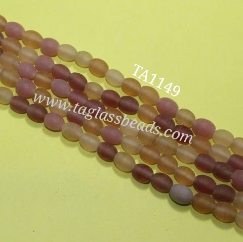 New Rainbow Beads Factory Direct Sale Glass Beads at Market Price Strings Garnet Matte Finish Oval Glass Beads 10x8mm - Grey Loo