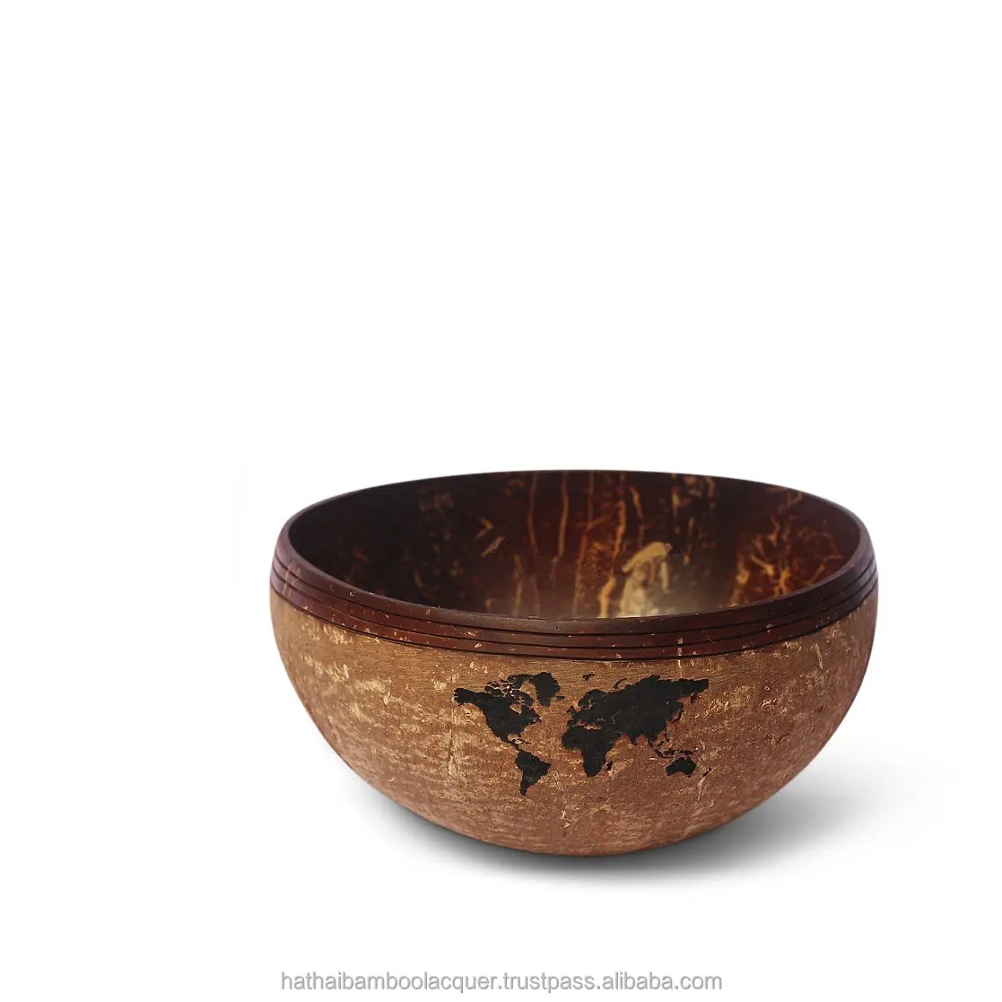 OEM ODM Handcarved Coconut Bowl Factory Direct Wholesale Style Asia Natural Bowl Amazon Hot Selling Hathai Vietnam