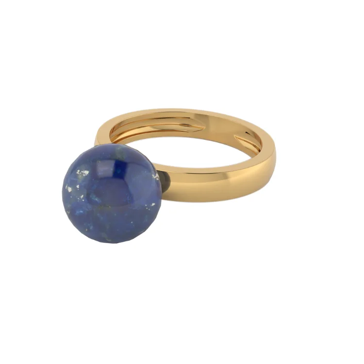High Quality Italian 9kt Gold Jewelry crystal natural stone rings with sphere Customizable for Women
