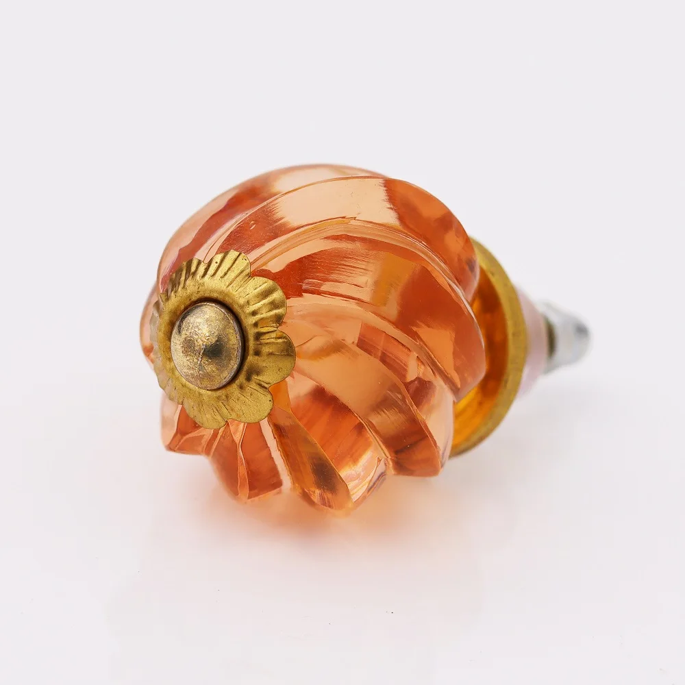 Wholesale Handmade Amber Cabinet Knobs Glass Dresser Drawer Pulls Kitchen Cupboard Door Handles GFK-151