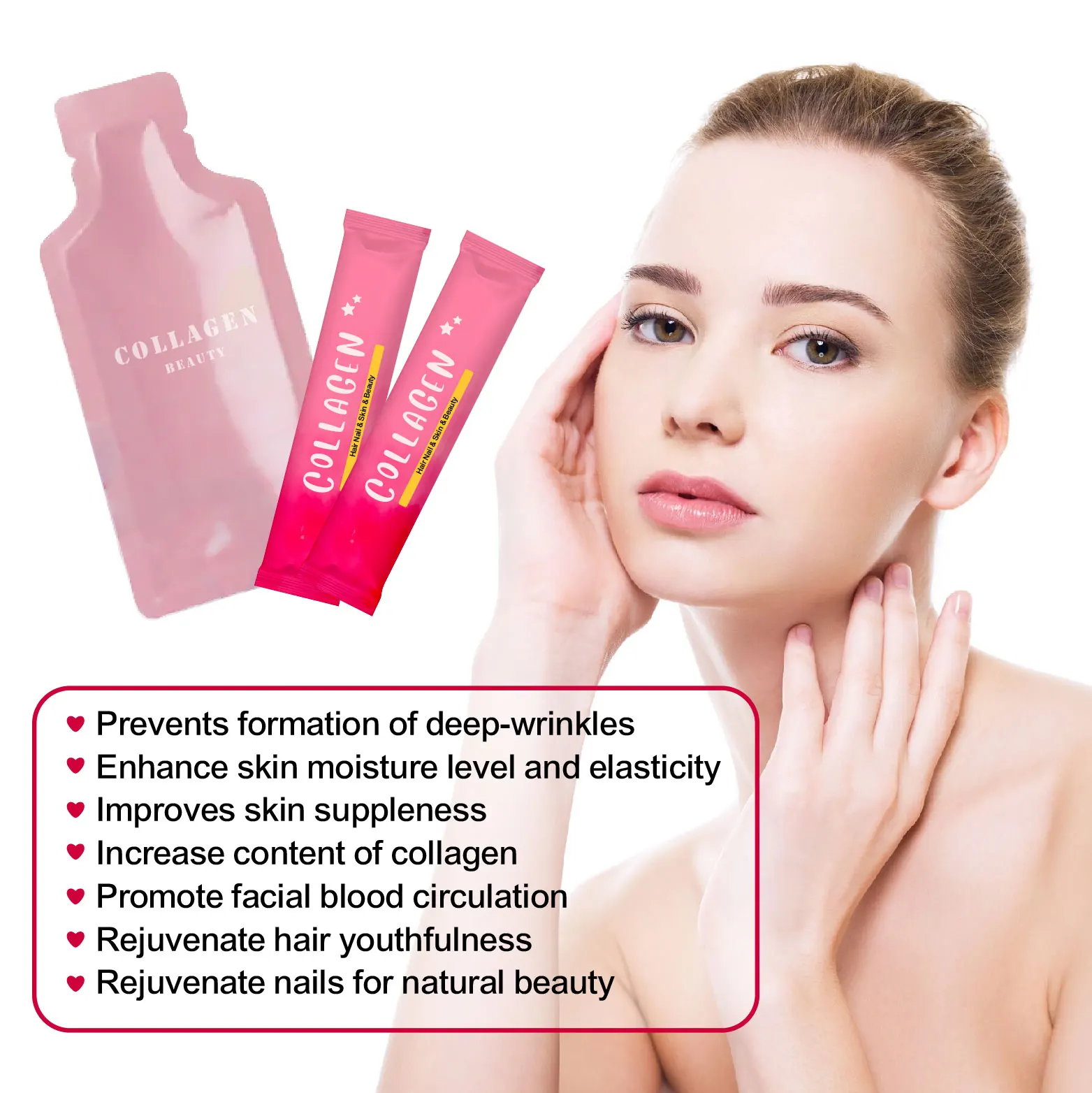 Health Supplement Vegan collagen Liquid rich in anthocyanins and berries let skin whiten moisturize