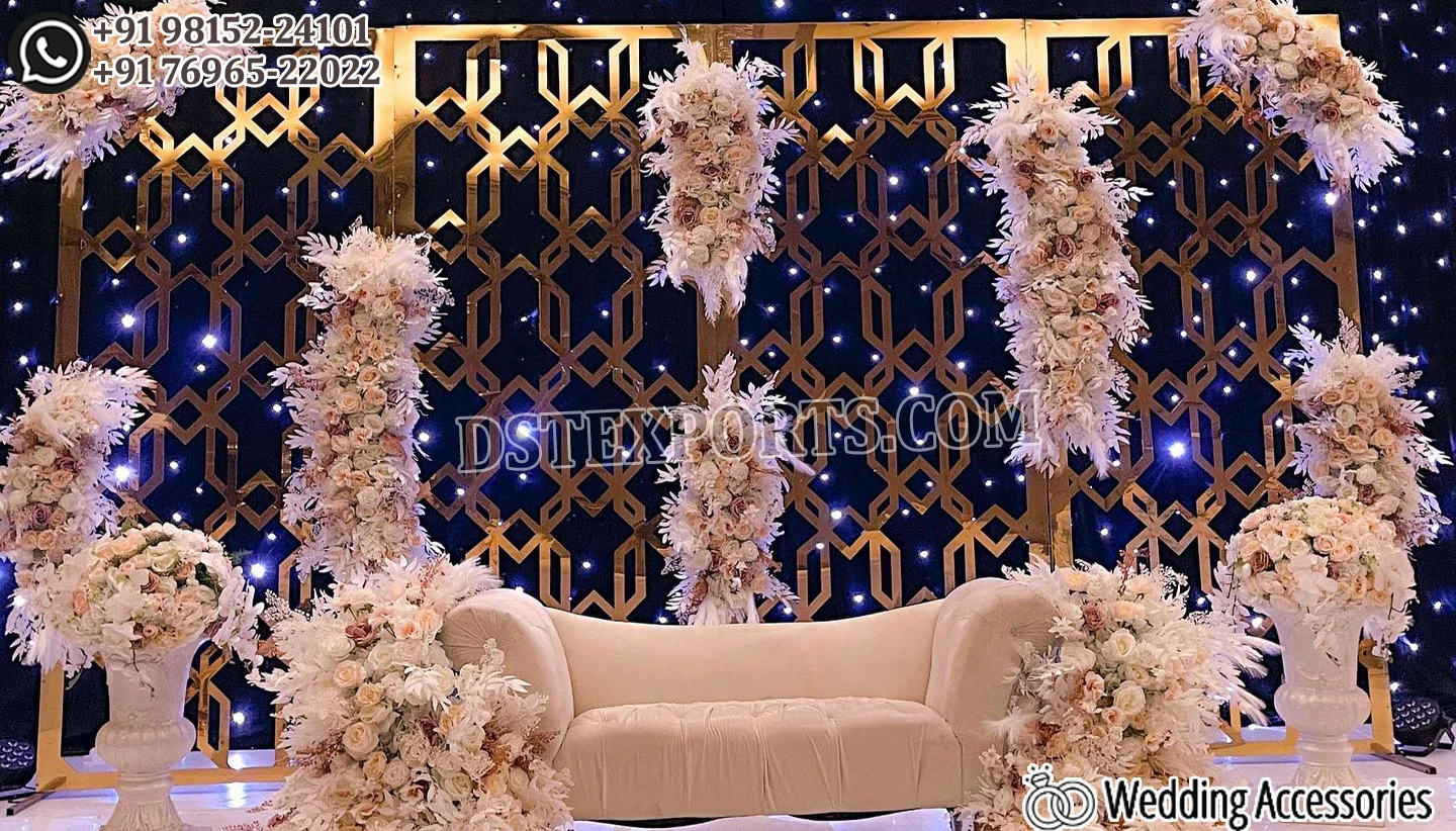 Buy Wedding Decor Ornamental Laser Cut Panel Designer Wedding Laser Cut Metal Panels Stylish Laser Cut Golden Wedding Panel