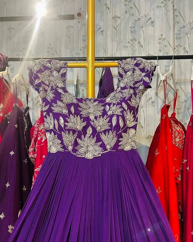 Эксклюзивное синее платье Salwar Kameez Anarkali Платье Анаркали платья женские индийские