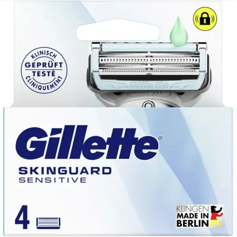 Gillette SkinGuard Razors, 1 Gillette Razor 4 Razor Blade Refills, Designed for Skin Irritation, Razor Bumps, and Sensitive Skin
