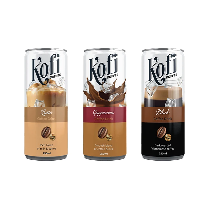 OEM Wholesales Kofi Coffee Drink from Vietnam Vietnamese Iced Coffee custom brand Available Vanilla Original Flavors