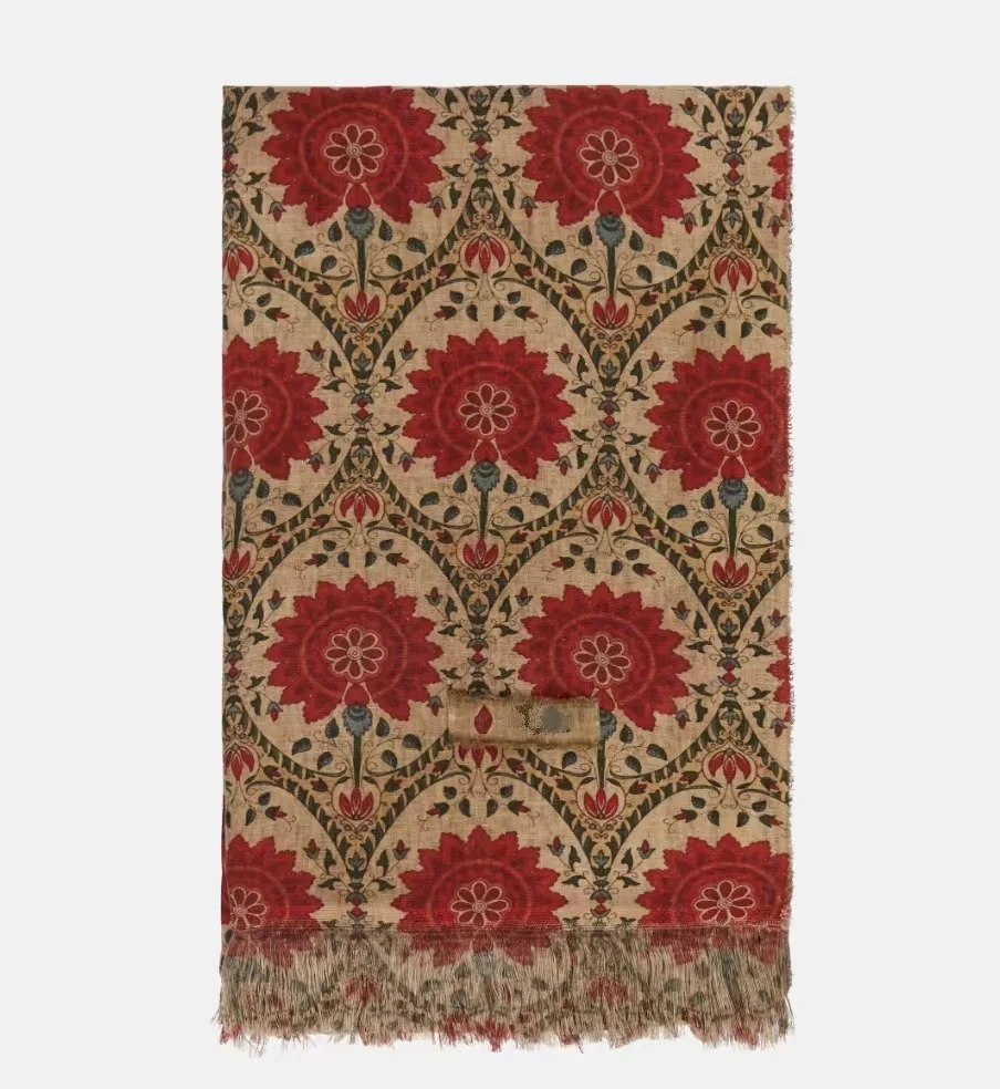 Medium Weight Coffee Dyed Cotton Linen Printed Fabric Roll Popular for Tablecloth Dress Curtain Sofa Garment