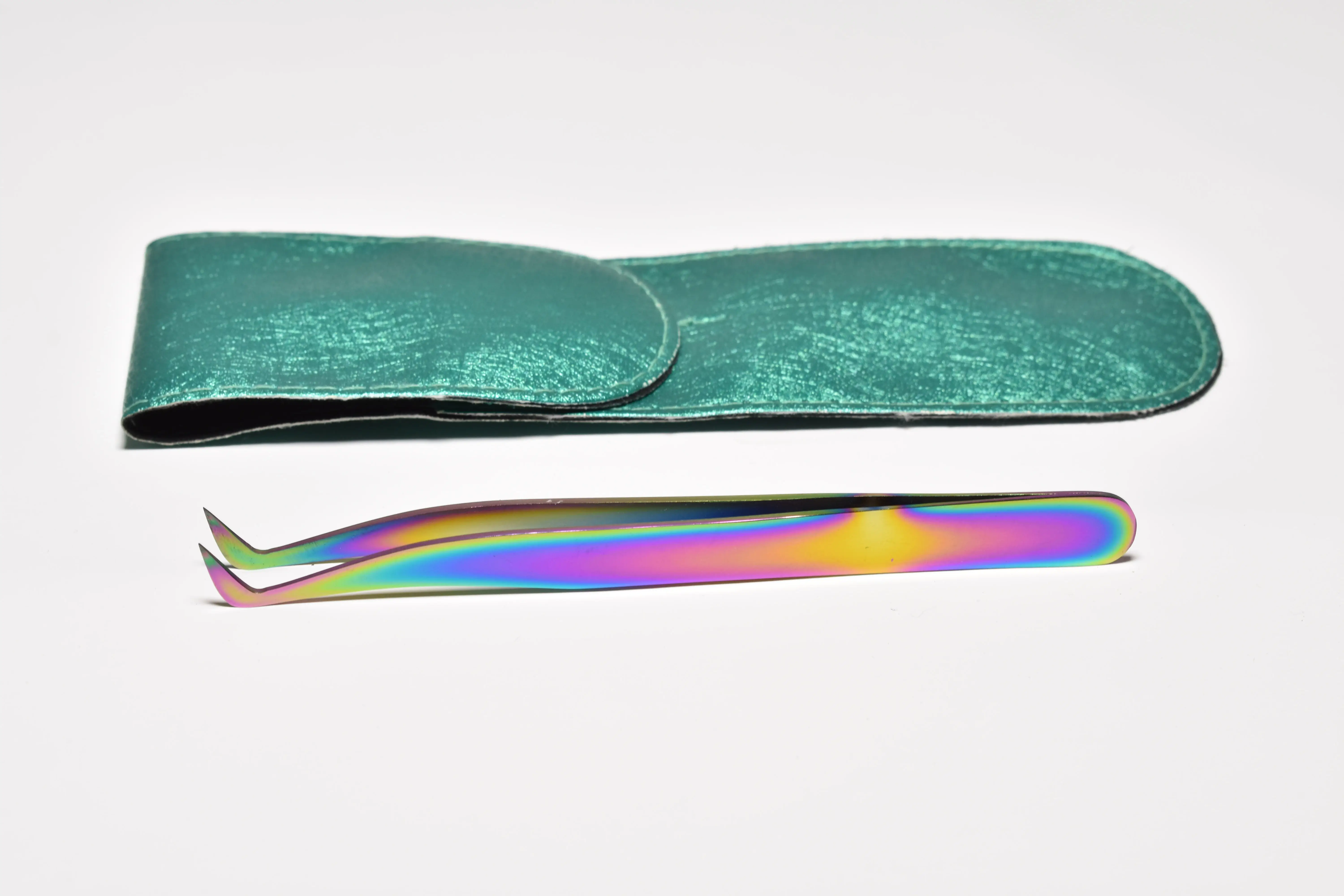 Eyelash Extension Tweezers With Holes in Handle Multi Color Plasma Finish