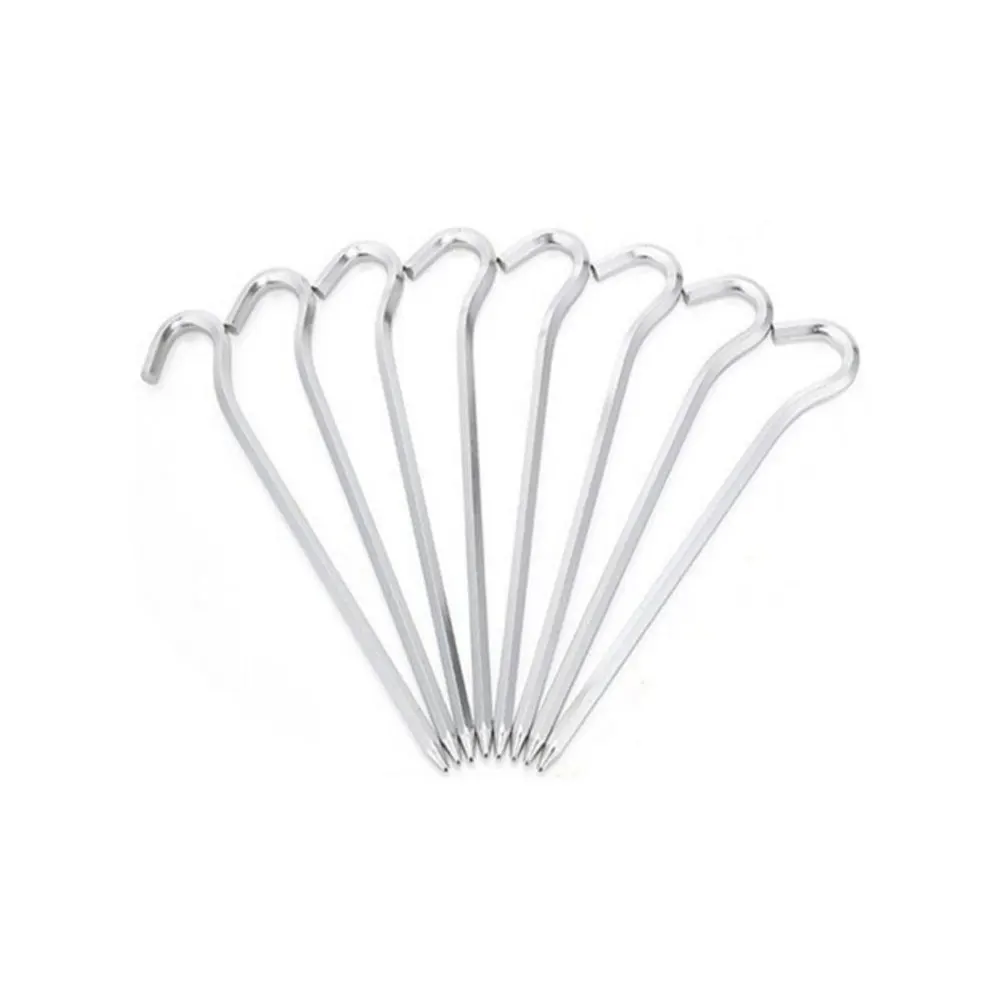 Heavy-Duty Steel Solid Tent Stakes Pegs for Outdoors Mountain Climbing