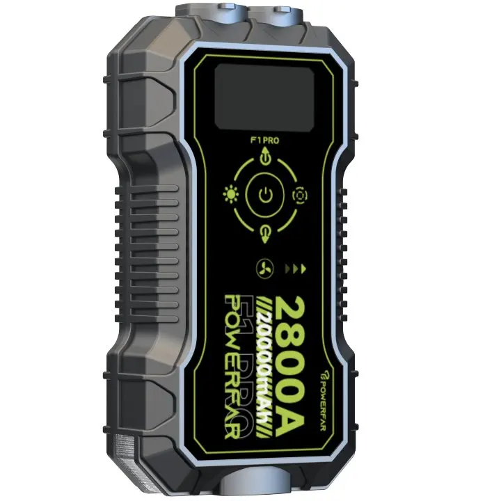 Powerfar capacitor emergency starter 4 in 1 portable emergency starter 2800A portable starter and tire inflator with air pump