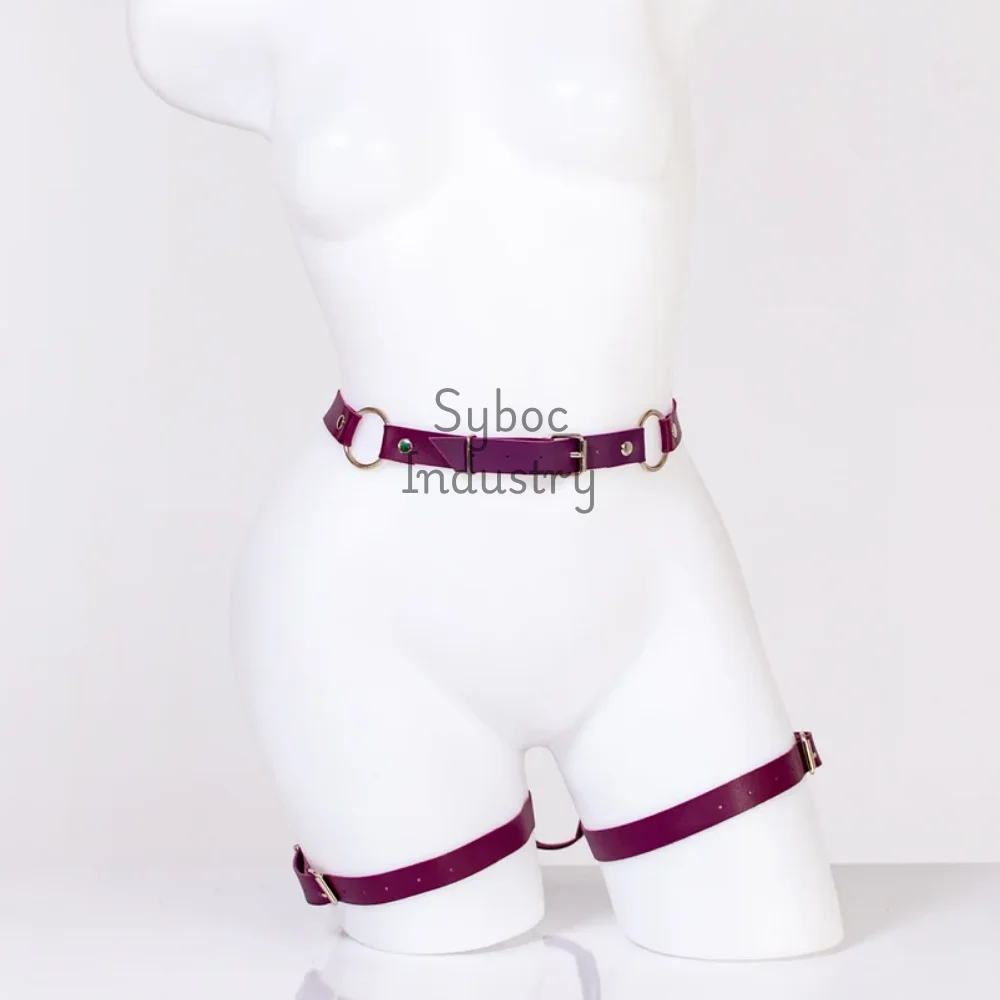Кожаный ремень с подвязками и наручниками новый комплект ремней манжетами из натуральной кожи для секса