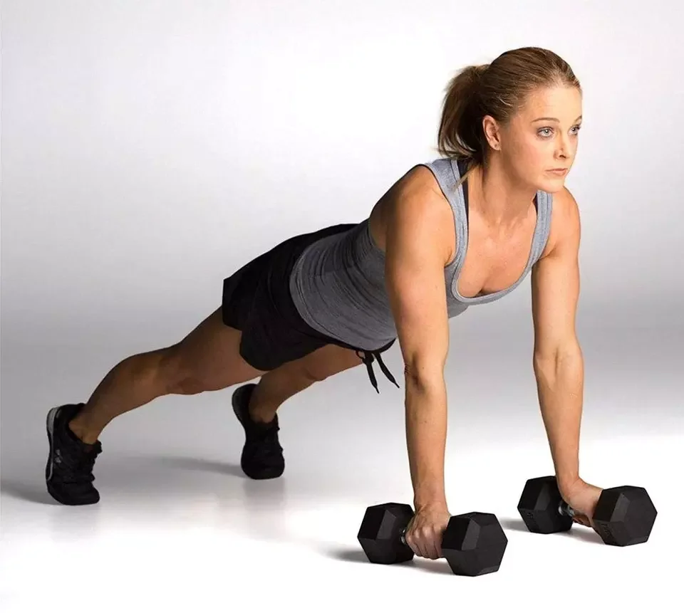 Direct Factory customized Cast iron rubber coated Weight lifting Hex Dumbbells Unisex Gym Fitness Powerlifting Hexagon Dumbbell