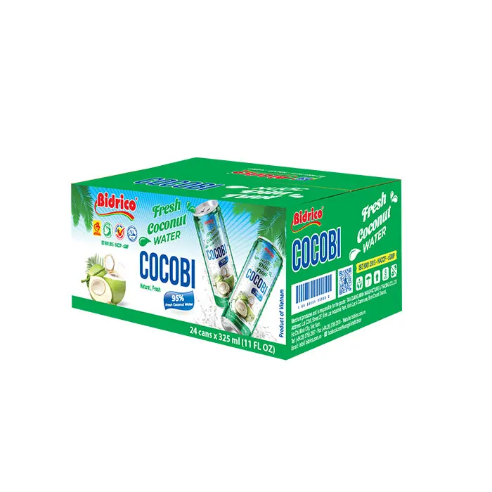 OEM Custom Sticker Fresh Coconut Water from Vietnam 325ml Can Fresh Natural Coconut Water From Vietnam Company