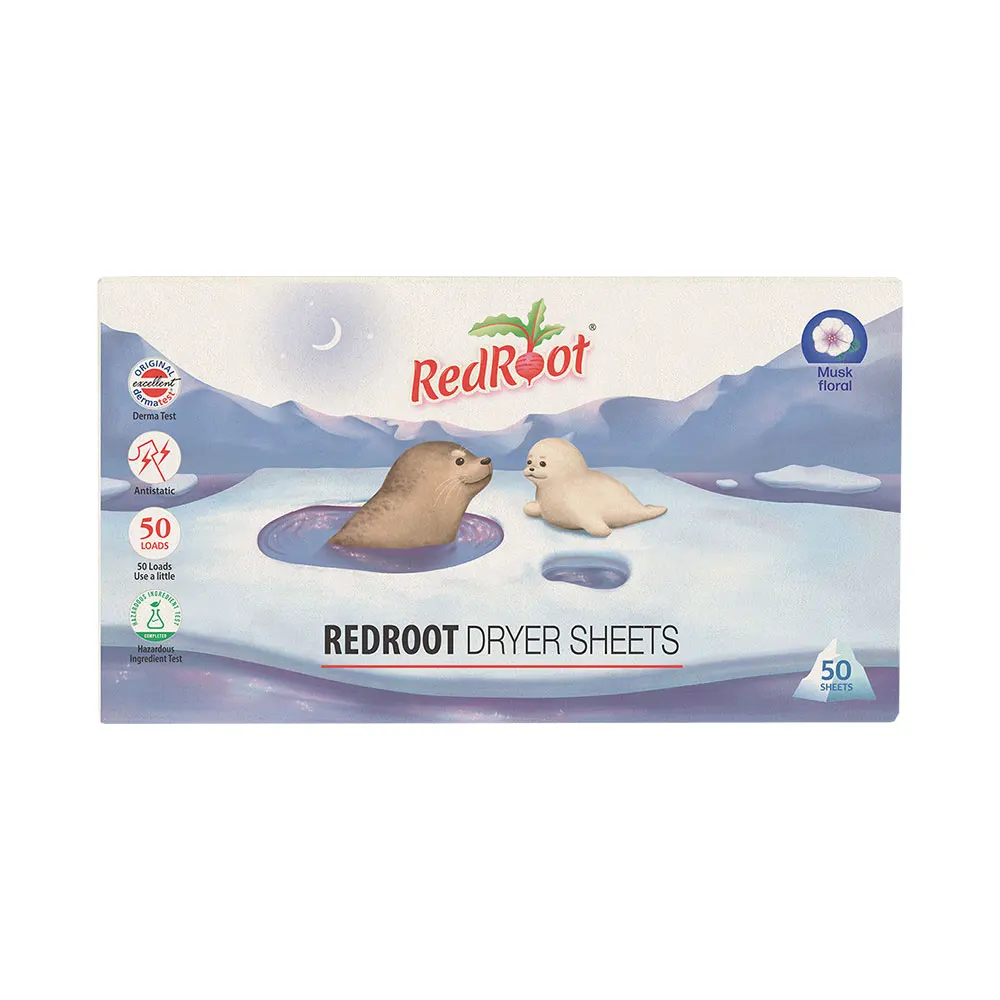 Baby Products RedRoot Dryer Sheets_Musk Floral Clothes care Safe Ingredients Anti-static test completed Dry type