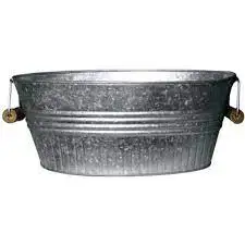 Lowest Price Buy Standard Design Oval Planter Metal Pot And Basket Best For Home Decor Galvanized Finishing Without Handle