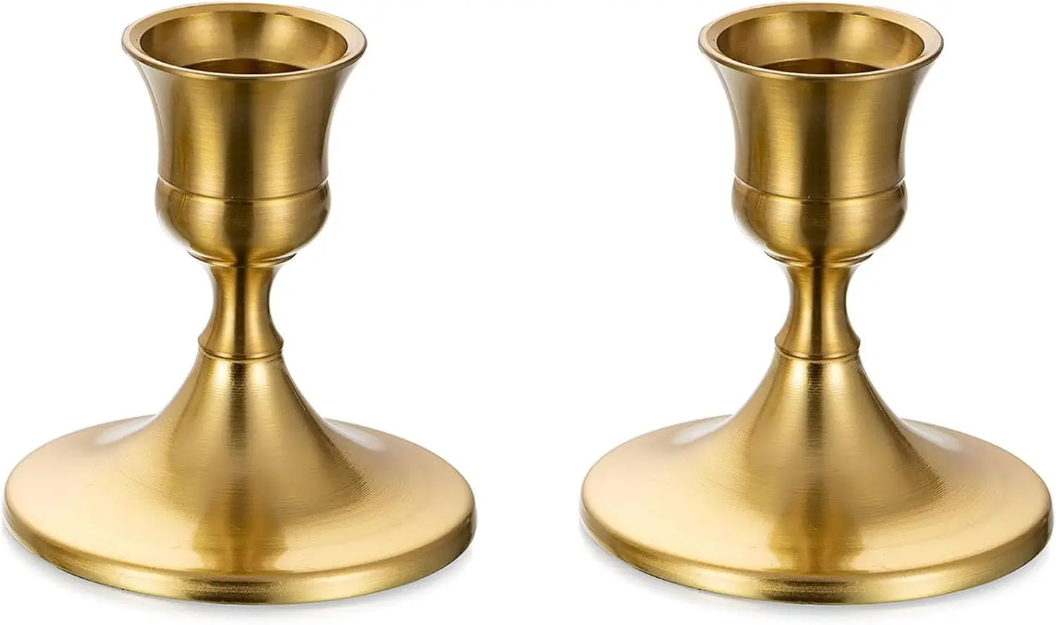 Gold Candlestick Candle Holders - Decorative Candle Holders for Candlesticks Taper Candles Set of 2 for Dinning Table Fireplace