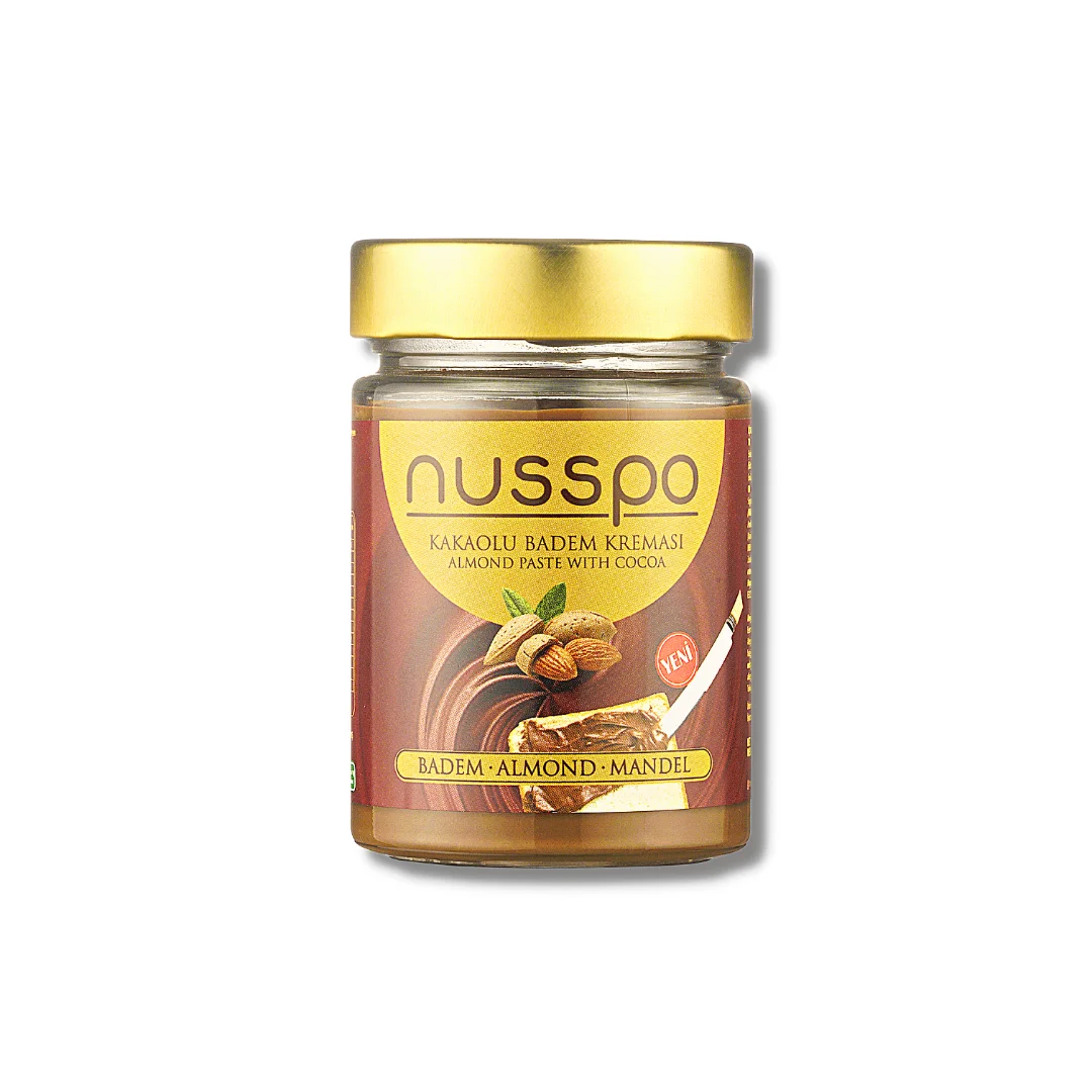 NUSSPO 350 gr Almond Paste With Cocoa Almond Chocolate Spread Wholesale ISO-HALAL-FSSC 22000-KOSHER Certificate