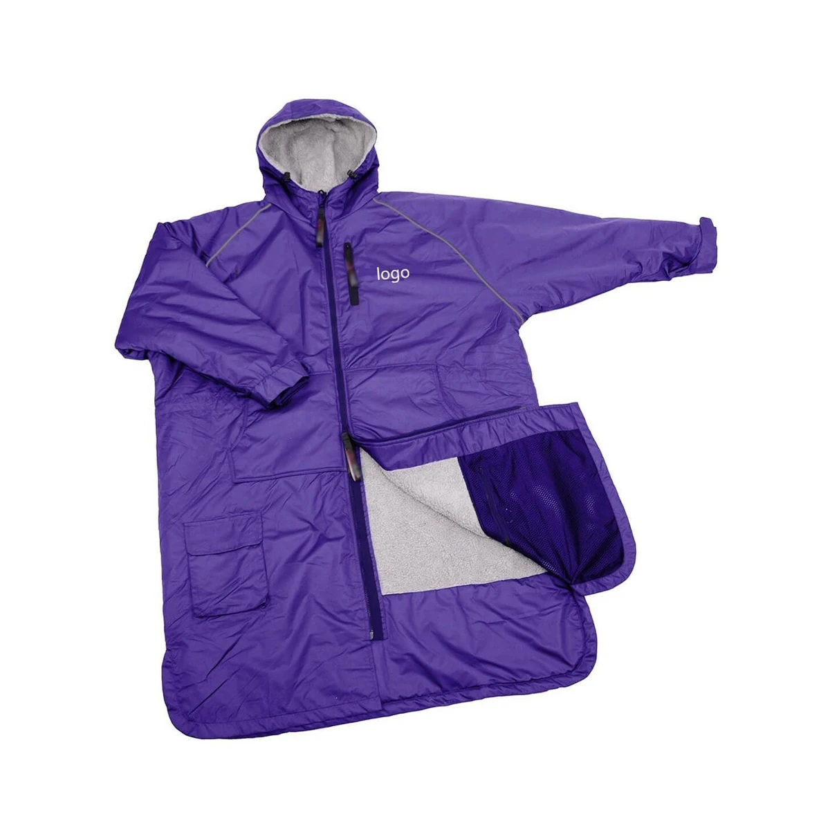 Changing Dry Robe Fleece Lined Waterproof Coat, S,M,L,XL, Warm Jacket