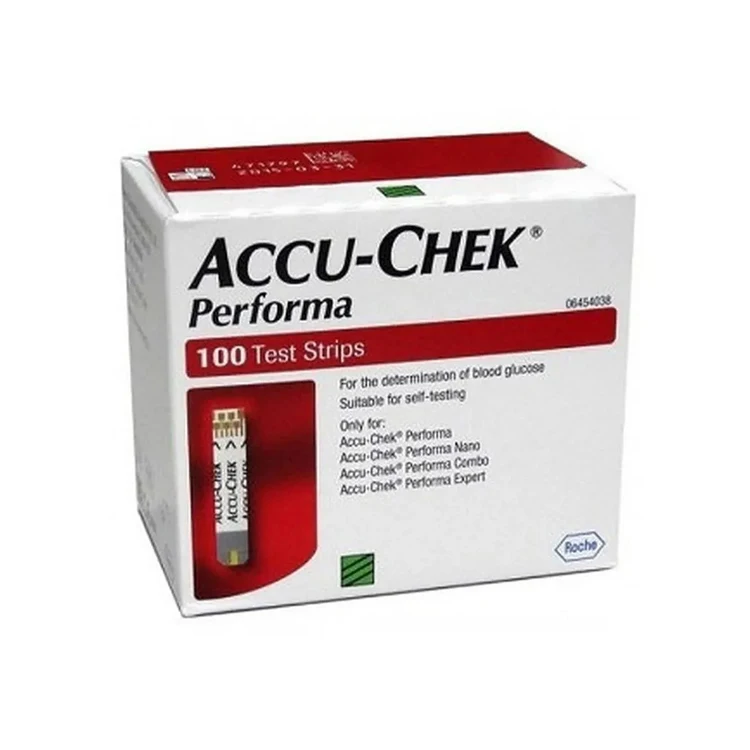 Best Quality Wholesale Easy to Use Self-testing of Blood Sugar Level Accu - Chek Performa  Blood Glucose 100 Test Strips