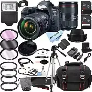 Super!!New 5D 6D Mark II DSLR Camera w/EF 24-105MM F/4 L is II USM Zoom Lens + Case + Tripod + Filters