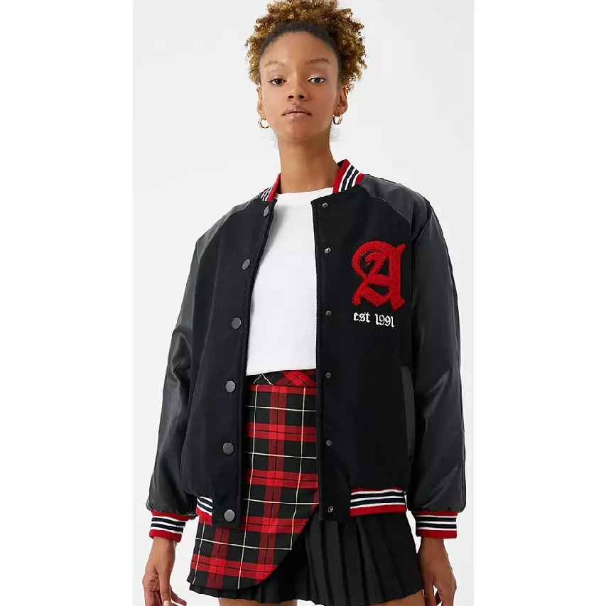 Winter Collection Adult Size Comfortable Fit Women Varsity Jacket Casual Wear Best Selling Women Varsity Jacket