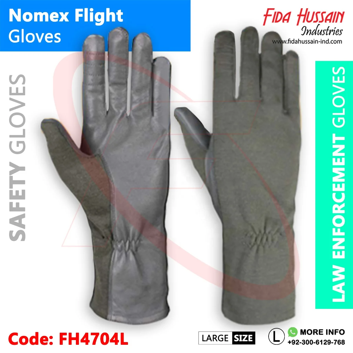 Top Best Soft Goatskin Nomex Flight Pilot Gloves Training Aramid Fabric Safety Leather Gloves from Pakistan for Working