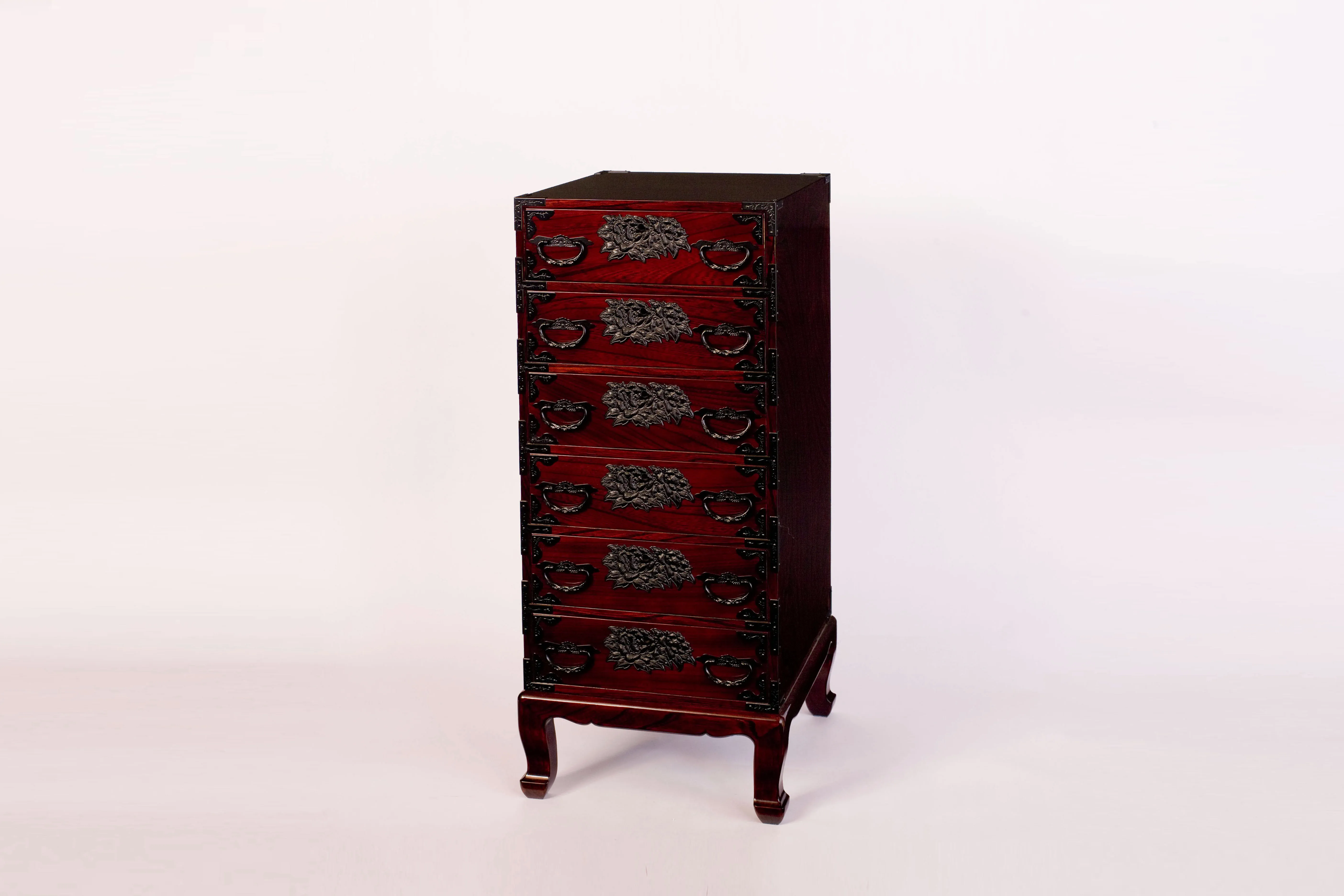 Japanese Handmade Cabinet, Tall Luxury Cabinet with 6 drawers, Light Brown, Sendai-Cabinet