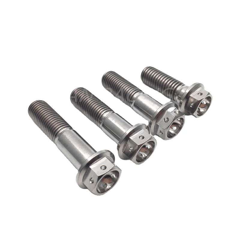 Titanium metal Gr5 grade 5 M5 M6 MM8 M10 DIN 6921 Hex Head Flange Bolt Screw Fastener, titanium bike parts