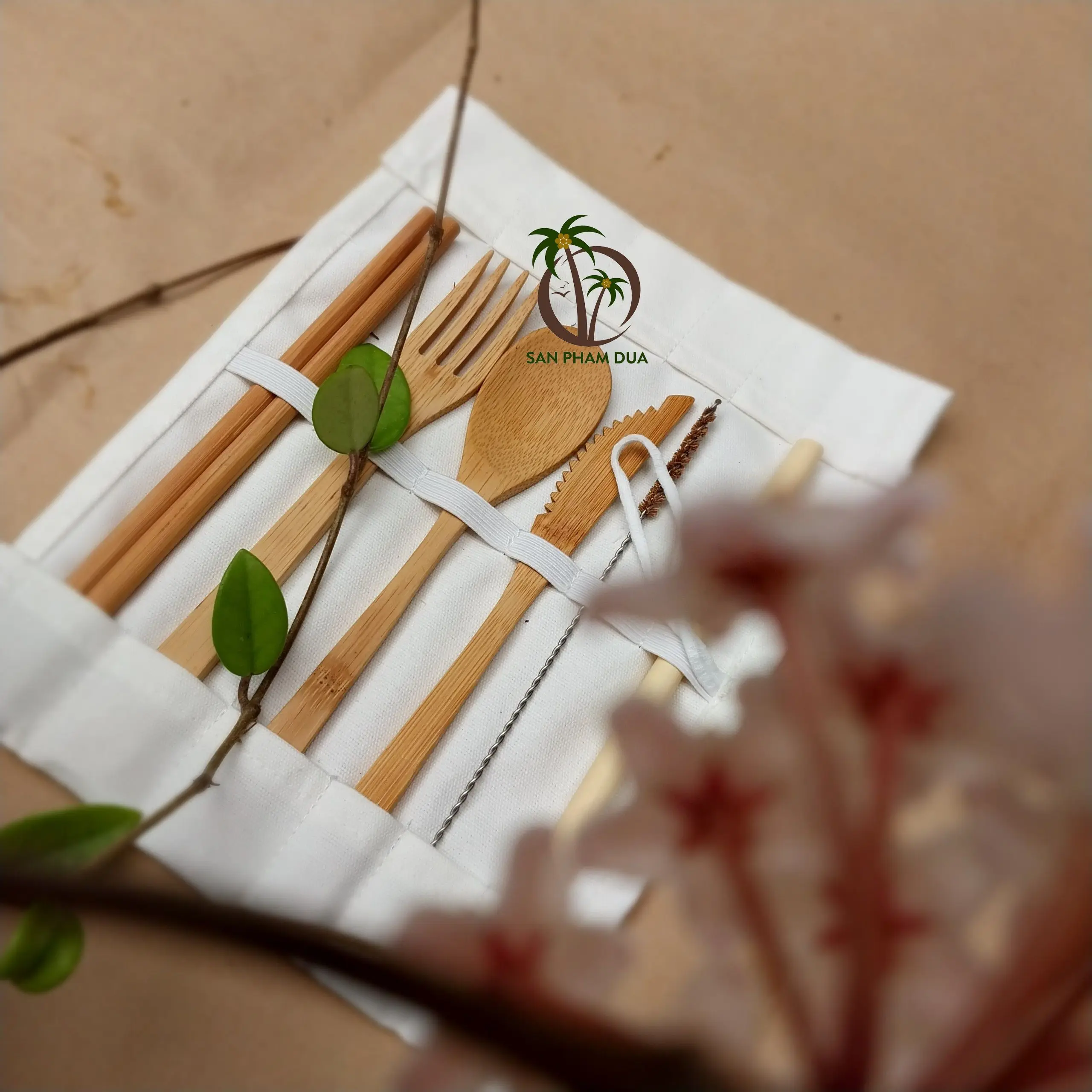 BAMBOO CUTLERY SET BAMBOO STRAW KNIFE SPOON CHOPSTICKS FORK/ BAMBOO SPOON RESEUABLE MADE IN VIETNAM