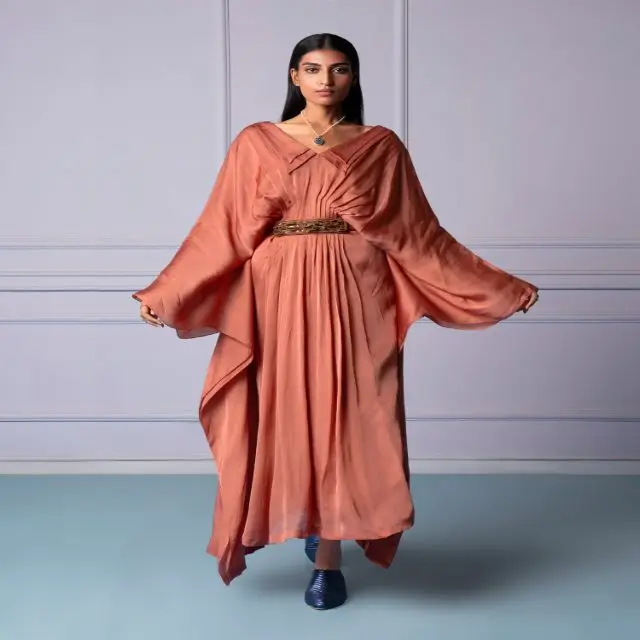 Excellent Quality Pleated Kaftan Maxi Dress for Women Party and Wedding Wear from Indian Exporter