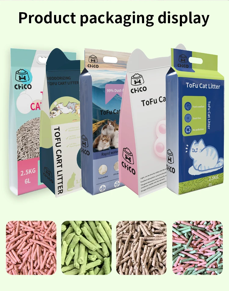 Natural tofu cat litter highly absorbent fast clumping millet tofu cat litter sand for Kitty