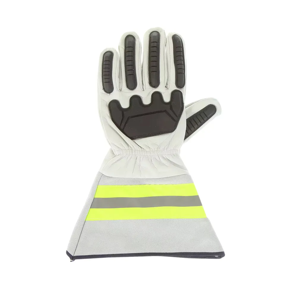 White black Leather Impact Gloves Anti Cut Resistant Goat Skin Palm Foaming Back Cow Split TPR Safety Hands Solid Shield Gloves