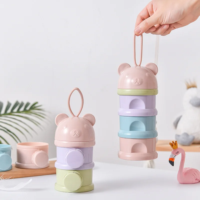 Baby milk powder box portable out-of-town baby food packaging small rice powder box sealed milk powder storage tank