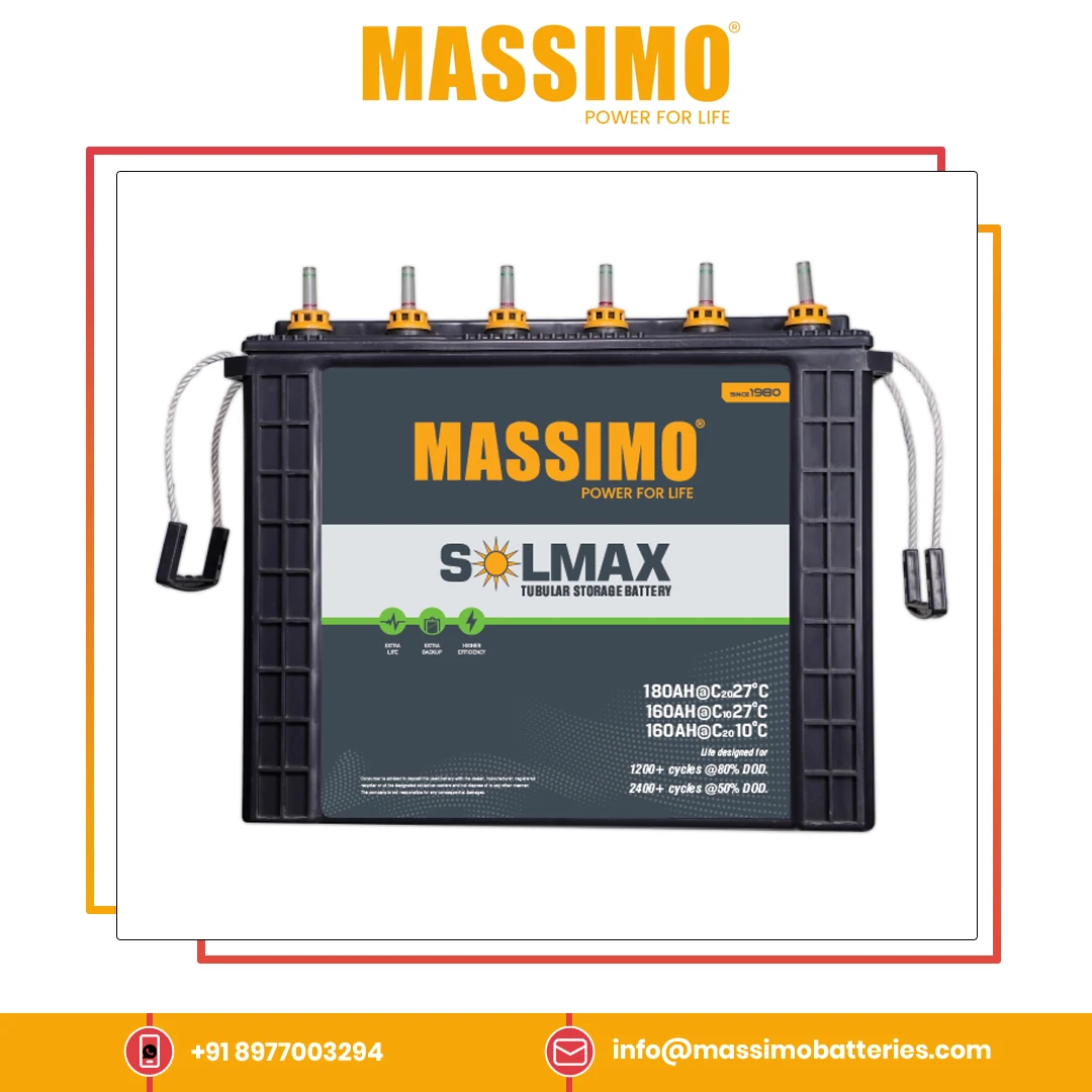 Highest Selling Top Quality Home Appliances Use 180AH 12 V Inverter Usage Tubular Storage Battery MASSIMO Lead Acid Battery