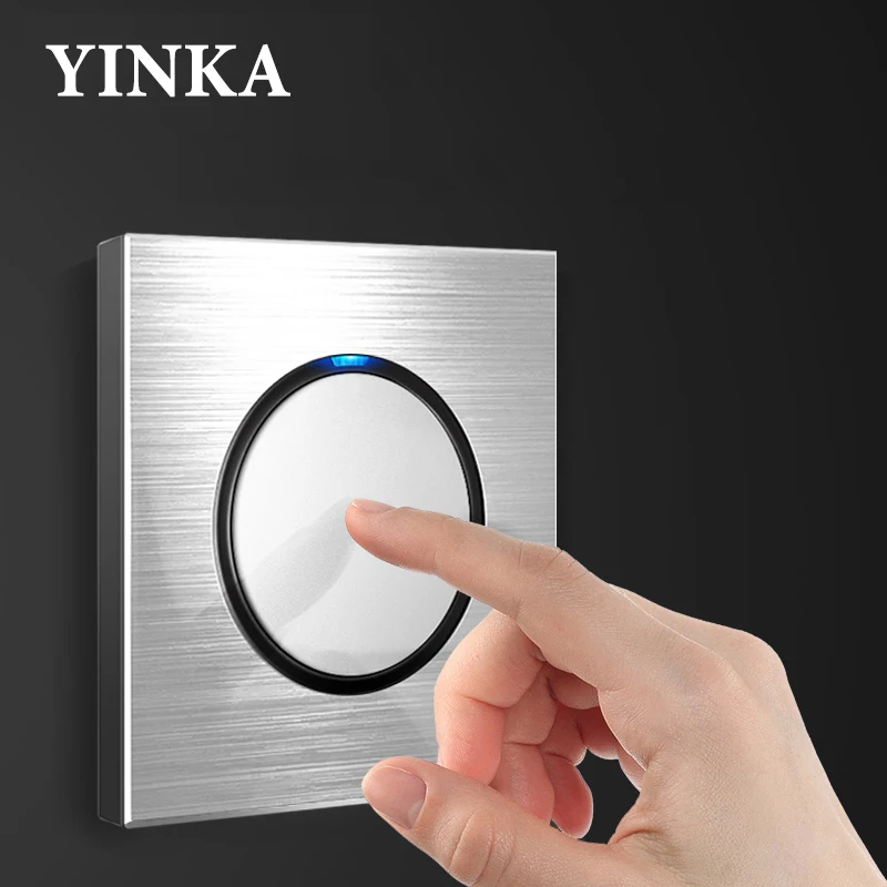 YINKA Boutique Роскошные Серебристые Металлические матовые огни управления двойной Австралийский выключатель вентилятора