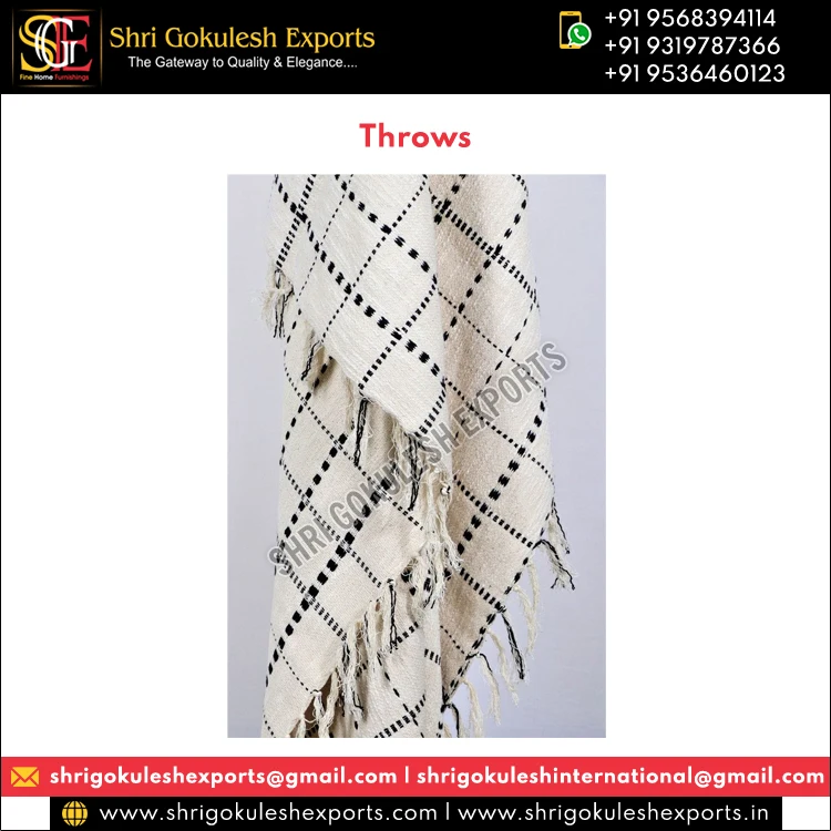 Top Manufacturer Selling High Standard Grade 100% Cotton Made Custom Size Handmade Super Soft Throws Blankets