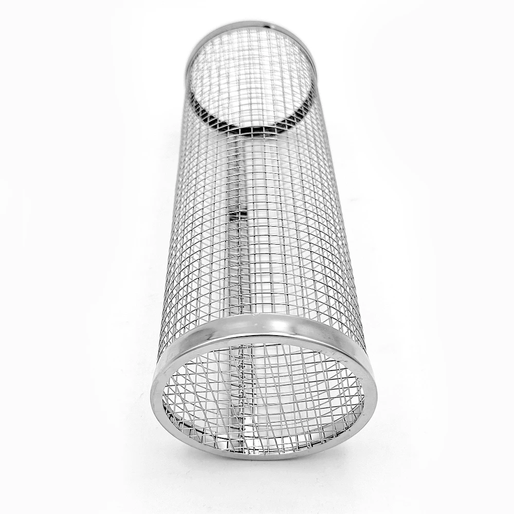 Popular Stainless Steel Wire Mesh Rolling Grill Basket Outdoor Camping Barbecue Cylinder Wire Mesh Cage BBQ Net Tube
