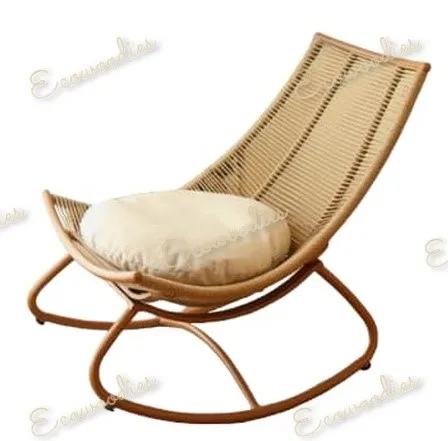 Antique Natural Rocking Chair for Elderly Comfortable Backrest Relaxing Bamboo Wicker Armchair For Living Room Indoor Outdoor